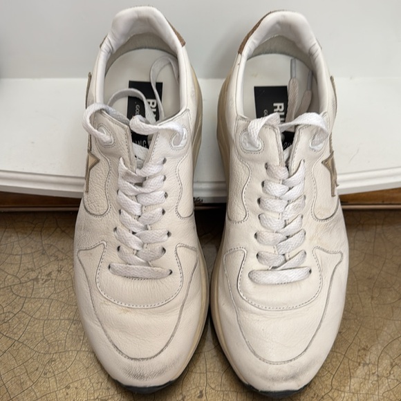 Golden Goose Running Sole — White and Gold Star Sneakers - Picture 5 of 8